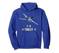 Avión de Combate Militar Estadounidense F14 Tomcat Sudadera con Capucha, Unisex para Adultos, Azul Real, XXL