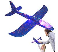 Avión de Espuma Luminoso - Avión de Lanzamiento a Mano Modelo Planeador 48 cm para Iluminación LED | Actividades de Juguete al aire libre Padre-Hijo, Juego de Parque y Jardín, Regalo Divertido