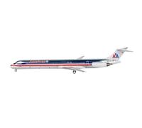 Avión de fundición a presión a Escala 1:400 for Adultos, Modelo de avión American Airlines MD-82 de aleación Negra, Modelo de avión de Juguete, Regalo.