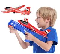 Avión de juguete para niños avión volador calidad superior pistola lanza aviones lanzador para vuelos larga distancia avión Poliestireno planeador avión espuma para niños aviones de lanzamiento