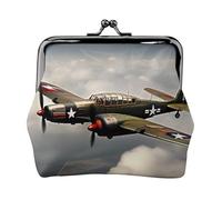 Avión de la Segunda Guerra Mundial 2-escala estándar-2_00x impresión señoras beso bloqueo bolsa de moneda, mini billetera para tarjetas y lápiz labial, billetera compacta suave