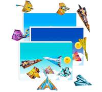 Avión de papel para niños | Juego de manualidades de papel predoblado, libro de aviones, actividades educativas de aprendizaje preescolar para desarrollo, entretenimiento, niños pequeños, cumpleaños