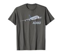 Avión de pasajeros A380, aerolínea, Jet, avión Camiseta, Hombre, Asfalto, L