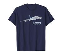 Avión de pasajeros A380, aerolínea, Jet, avión Camiseta, Hombre, Azul Marino, S