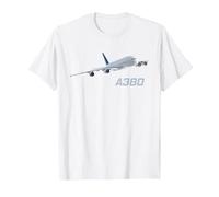 Avión de pasajeros A380, aerolínea, Jet, avión Camiseta, Hombre, Blanco, L