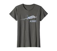 Avión de pasajeros A380, aerolínea, Jet, avión Camiseta, Mujer, Asfalto, M
