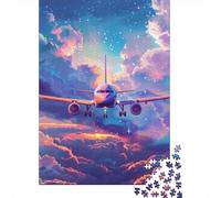 Avión de Pasajeros Puzzle de 1000 Piezas Papel para Adultos Cruzando Nubes Relajante Concentración Decoración Hogar Regalo 38x26cm/1000pcs