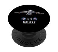 Avión de Transporte Militar Estadounidense C-5 Galaxy PopSockets PopGrip Adhesivo