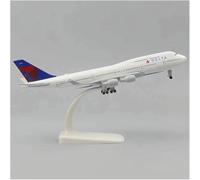 Avión exhibición Escala 1:400 20 cm para Delta B747 Acabado aleación metálica Ideal maqueta Estudio Decorativo para Regalar
