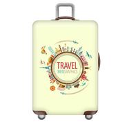 AvióN Funda para Maleta,DiseñO Alrededor del Mundo Funda EláStica para Equipaje De 18 A 32 Pulgadas,Fundas De Viaje para Maletas,A Prueba De Polvo Y ArañAzos Luggage Cover (Color 2,M(22-24inch))