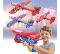 Avion Juguete con Spider Pegatinas, Aviones Poliespan con Pistola Avión Planeadores Espuma Corcho Regalo Navidad Cumpleaños Niños Niñas 3 4 5 6 7 8 9 10 Años Brinquedos Criança Juego Aire Libre