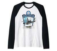 Avión Militar Estadounidense AH-64 Longbow Camiseta Manga Raglan