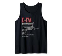 Avión militar estadounidense C17A de transporte pesado Camiseta sin Mangas