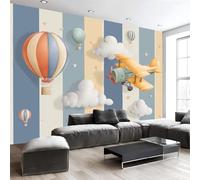 Avión Nubes Globo Aerostático Mural De Papel Pintado,Mural De Pared Con Efecto 3D,Papel Tapiz Fotográfico Para Dormitorio,Sala De Estar,Decoración De Restaurante-350X245Cm