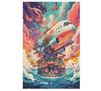 Avión Puzzles Adultos 1000 Piezas de Madera Juguete De Puzzle Desafío Del Cerebro Para Niños, Inteligencia (78×53cm)