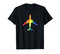 Avión Rainbow Bandera Gay Asistente de vuelo Camiseta