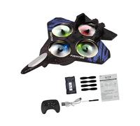 Avión RC de Control Remoto Listo con Luz, Modelo de Avión Planeador RC, Avión de para Adultos, Niños Y Principiantes. Regalos, Azul 1 Batería