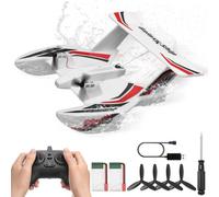 VEVOR Avión RC Avión de Control Remoto de 3 Canales de 2,4 GHz con Estabilizador Giroscópico de 6 Ejes Avión Anfibio Listo para Volar Juguete con 2 Baterías para Adultos, Niños y Principiantes