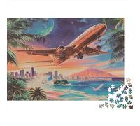 Avión sobre la Ciudad Tropical Cartón Resistente Rompecabezas Clásicos 1000 Pieza S para Adultos Niños Difícil Desafío Descompresión Decoración De Paredes 70x50cm/1000pcs