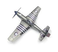 avión teledirigido Modelo de avión de Juguete de Metal Fundido a presión P51 de la Segunda Guerra Mundial for ensamblaje de Caza Mustang P-51D a Escala 1/48. Modelo a Escala(Silver)