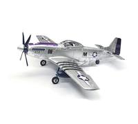 avión teledirigido Modelo de avión de Juguete de Metal Fundido a presión P51 de la Segunda Guerra Mundial for ensamblaje de Caza Mustang P-51D a Escala 1/48. Modelo a Escala(Gray)