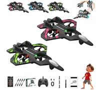 Avión teledirigido Sky Riders RC Jet 2026 Mejorado, dron de Espuma con Luces LED, baterías modulares duales, Vuelo estacionario automático, Control de Principiante con una Sola tecla(Pink+Green)