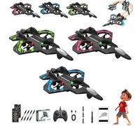 Avión teledirigido Sky Riders RC Jet 2026 Mejorado, dron de Espuma con Luces LED, baterías modulares duales, Vuelo estacionario automático, Control de Principiante con una Sola tecla(Green+Pink+Blue)