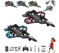 Avión teledirigido Sky Riders RC Jet 2026 Mejorado, dron de Espuma con Luces LED, baterías modulares duales, Vuelo estacionario automático, Control de Principiante con una Sola tecla(Pink+Blue)