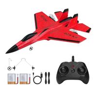Avión Teledirigido, SU35 Avión RC Juguete con Luces de Colores, Avión Juguete Fácil de Aprender, 2.4GHz 2 Canales FX620 Avión RTF para Principiantes Niños Adultos, Rojo
