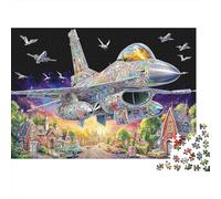 Aviones de Ataque Rompecabezas 1000 Piezas Aviones de Ataque Art Print Estéticos Y Desafiantes Entretenimiento Creativo Juguete Desafío Y Juego Educativo Regalos Para Adultos Y Niños Mayores De 8 Años