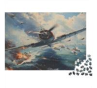 Aviones de Caza Rompecabezas Imposible,desafío para Adultos Flames of War Entretenimiento Creativo 1000 Piezas Obra De Arte De Juego De para Adultos Y Niños 1000pcs (75x50cm)