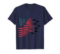 Aviones de combate patrióticos con bandera de Estados Unidos, rojo, blanco, azul, 4 de julio Camiseta