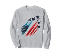 Aviones de combate patrióticos con bandera de Estados Unidos, rojo, blanco, azul, 4 de julio Sudadera