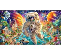 Aviones de Combate sobrevolando pueblos con Monedas Rompecabezas de 1000 Piezas para Adultos - Cartón Reciclado para Decoración 75x50cm/1000pcs