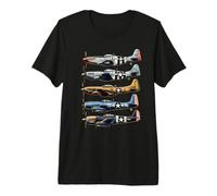 Aviones de la Segunda Guerra Mundial P51 Mustang F4U Corsair B17 P47 Thunderbolt Camiseta Premium