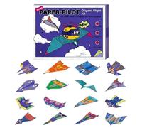 Aviones de papel - 27 x 21 x 7 cm kit de folletos, diferentes hojas de color, libro de instrucciones con patrones preimpresos | Juguete educativo para niños, estudiantes, diversión familiar, juegos de