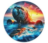 AviónPuzzles De 1000 Piezas para Adultos Redondo ruinasJuguete De Puzzle con Desafío Creativo Desafiante1000pcs (67.5x67.5cm)