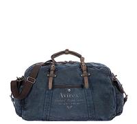 Avirex Bolsa de viaje con correa de lona y piel de vacuno, estilo militar, colección 140506 CNV0G, azul marino, turquesa