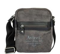 Avirex, Bolso pequeño con correa ajustable de lona extendida con partes de piel sintética, correa para hombre, colección Pasadena, PSD05, color gris oscuro, Gris oscuro