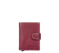 AVIREX Houston - Cartera de piel de vacuno con protección RFID, compacta y funcional, Burgundy, Dimensione chiuso: Cm. 10,5x7,5x2,0, Contemporáneo
