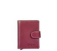 AVIREX Houston - Cartera de piel de vacuno con protección RFID, compacta y funcional, Burgundy, Dimensione chiuso: Cm. 10,5x7,5x2,2, Contemporáneo