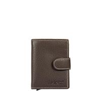 AVIREX Houston - Cartera de piel de vacuno con protección RFID, compacta y funcional, Marrón oscuro, Dimensione chiuso: Cm. 10,5x7,5x2,2, Contemporáneo