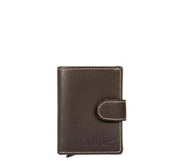 AVIREX Houston - Cartera de piel de vacuno con protección RFID, compacta y funcional, Marrón oscuro, Dimensione chiuso: Cm. 10,5x7,5x2,0, Contemporáneo
