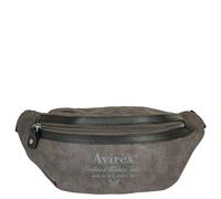 Avirex, Riñonera de hombre de lona recubierta con detalles de ecopiel, colección Pasadena, PSD18, Gris oscuro, Talla única