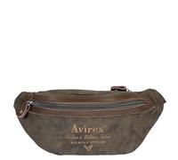 Avirex, Riñonera para hombre de lona manchada con detalles de piel sintética, colección Pasadena, PSD18 (Dark Green), Verde oscuro