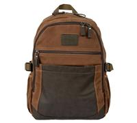Avirex Wild WLD18 - Mochila para hombre de lona recubierta impermeable con detalles de piel sintética, para PC y tablet, compartimento con cremallera, 40 x 33 x 18 cm, Dark Beige, L, Urban