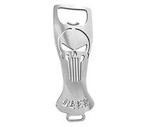 Avisa Destapador de Botellas de Acero Inoxidable - 'Skull in a mug' (Plateado)