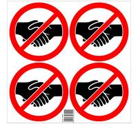 Avisa Juego de Pegatinas Apretones de Manos prohibidos - 4X 15cm