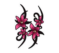 Avisa Juego de Pegatinas Pink Tribal Flowers - 2X 23x9cm