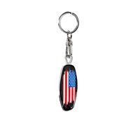 Avisa Llavero de acero inoxidable - Emblema/Bandera USA+PL